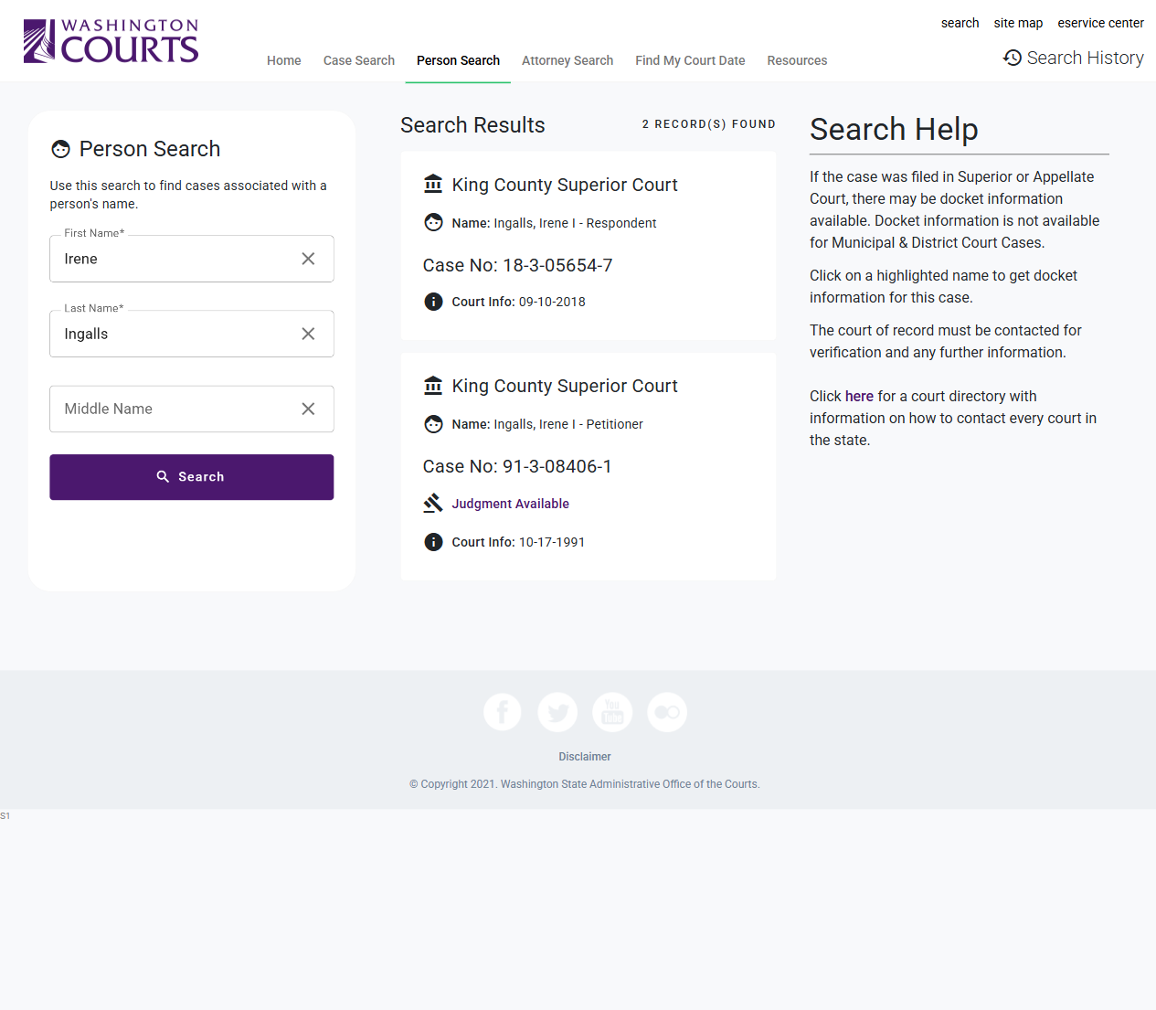 Court results Ingalls